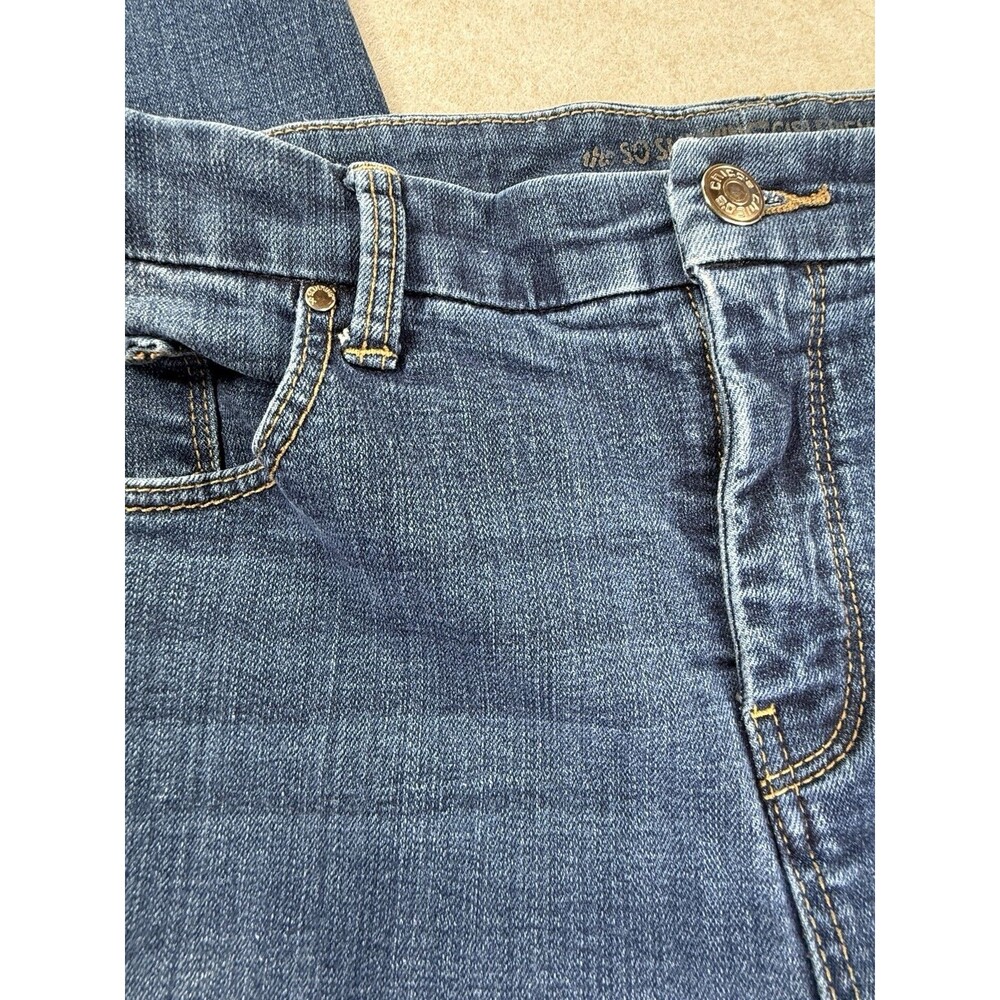 Chico’s So Slimming Girlfriend Ankle Jeans Size 1 Blue Denim Mid Rise Stretch - Picture 5 of 9